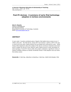 Post-PC devices: A summary of early iPad technology - e