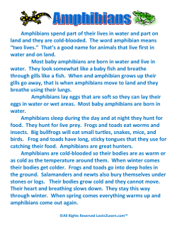 Amphibians spend part of their lives in water and part on land and