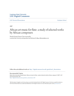 African art music for flute: a study of selected works by African