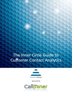 The Inner Circle Guide to Customer Contact Analytics