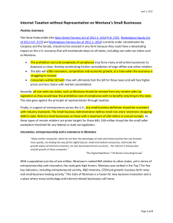Internet Taxation without Representation on Montana`s Small
