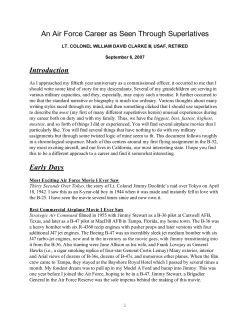 to read Billy Clarke`s delightful recollections of his Air Force career