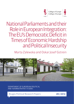 National Parliaments and their Role in