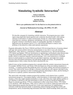 Simulating Symbolic Interaction