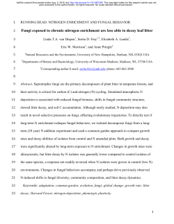 Fungi exposed to chronic nitrogen enrichment are less