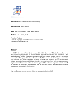 The Experience of Chilean Water Markets