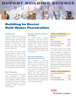 Building to Resist Bulk Water Penetration