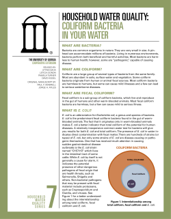 household water quality: coliform bacteria in your water