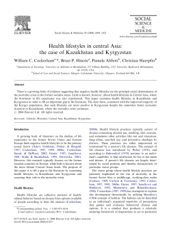 Health lifestyles in central Asia: the case of Kazakhstan and