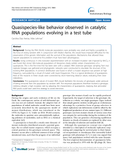 Quasispecies-like behavior observed in catalytic RNA populations