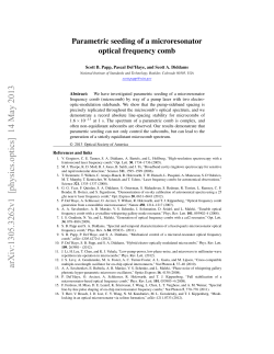 Parametric seeding of a microresonator optical frequency comb