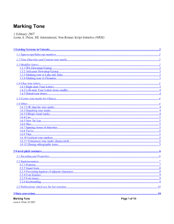 Marking Tone - SIL Non-Roman Script Initiative