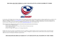 2015-2016 GRANDFATHER CLAUSE COLLEGIATE PLAYER