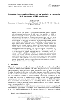 Estimating aboveground tree biomass and leaf area index in a