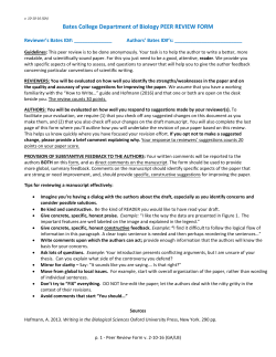 Bates College Department of Biology PEER REVIEW FORM