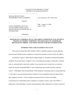 1 UNITED STATES DISTRICT COURT DISTRICT