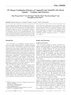 1D Zigzag Coordination Polymers of Copper(II)