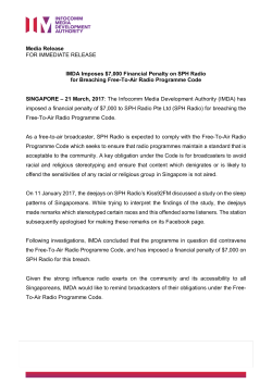 IMDA Imposes Financial Penalty on SPH Radio