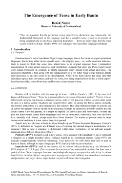 The Emergence of Tense in Early Bantu