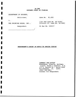 SUPREME COURT OF FLORIDA DEPARTMENT OF REVENUE