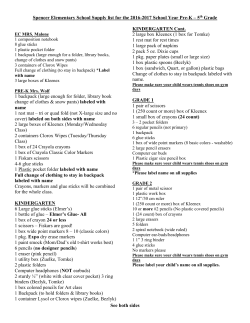Supply list for the 2016-17 - School District of Spencer