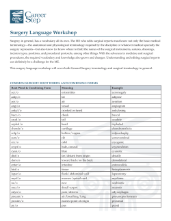 Surgery Language Workshop - The ICD