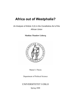 Africa out of Westphalia