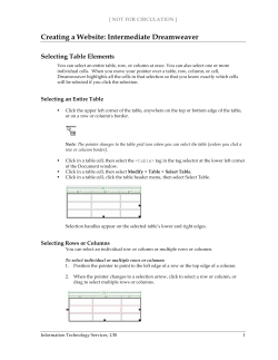 Creating a Website: Intermediate Dreamweaver