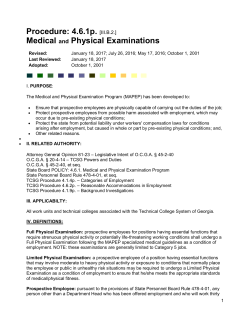 Medical and Physical Examination Program