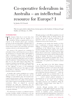 Co-operative federalism in Australia - SAS