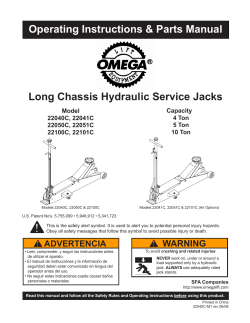 Long Chassis Hydraulic Service Jacks Operating Instructions