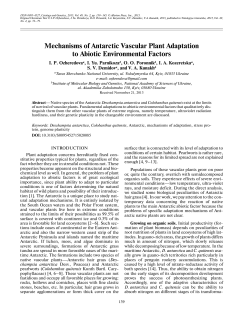 Mechanisms of Antarctic Vascular Plant Adaptation to Abiotic