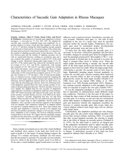 Characteristics of Saccadic Gain Adaptation in - Research