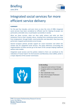 Integrated social services for more efficient service delivery