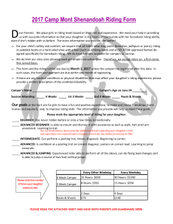 2017 Camp Mont Shenandoah Riding Form