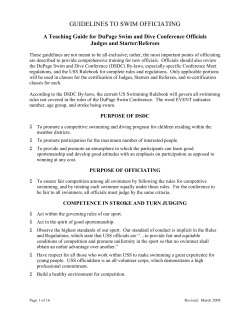 guidelines to swim officiating - DuPage Swim and Dive Conference