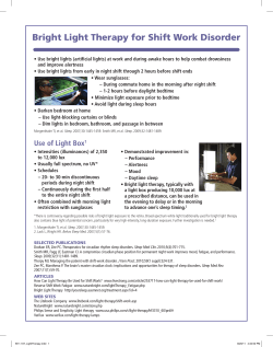Bright Light Therapy for Shift Work Disorder