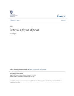 Poetry as a physics of power - Research Online