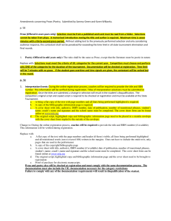 Amendments concerning Prose /Poetry. Submitted by Sammy Green