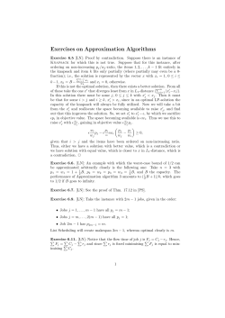 Exercises on Approximation Algorithms