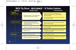 Medex NICU Tip Sheet Acuvance IV Catheter