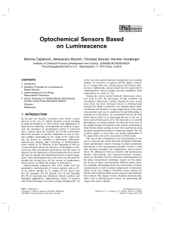 Optochemical Sensors Based on Luminescence