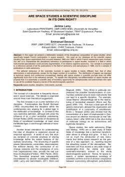 are space studies a scientific discipline in its own right?
