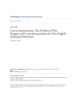Lost in Interpretation: The Problem of Plea Bargains and Court