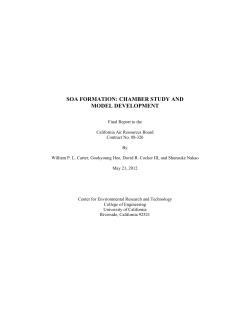 SOA FORMATION: CHAMBER STUDY AND MODEL DEVELOPMENT