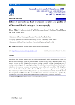 Effect of conventional heat treatment on fatty acid profile of different