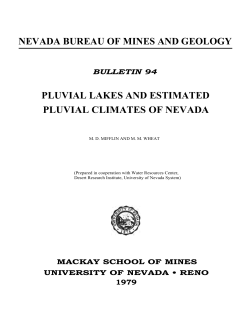 Pluvial lakes and estimated pluvial climates of Nevada.