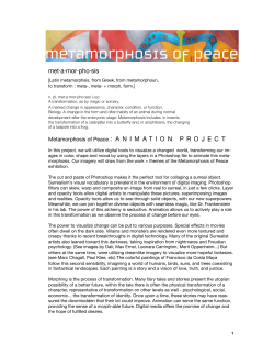 met·a·mor·pho·sis Metamorphosis of Peace