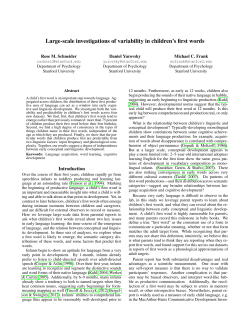 Large-scale investigations of variability in children`s first words