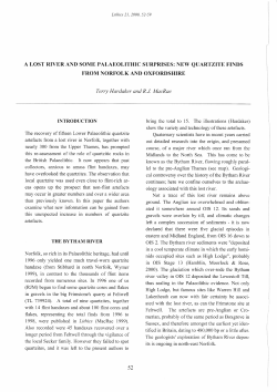 A LOST RIVER AND SOME PALAEOLITHIC SURPRISES: NEW